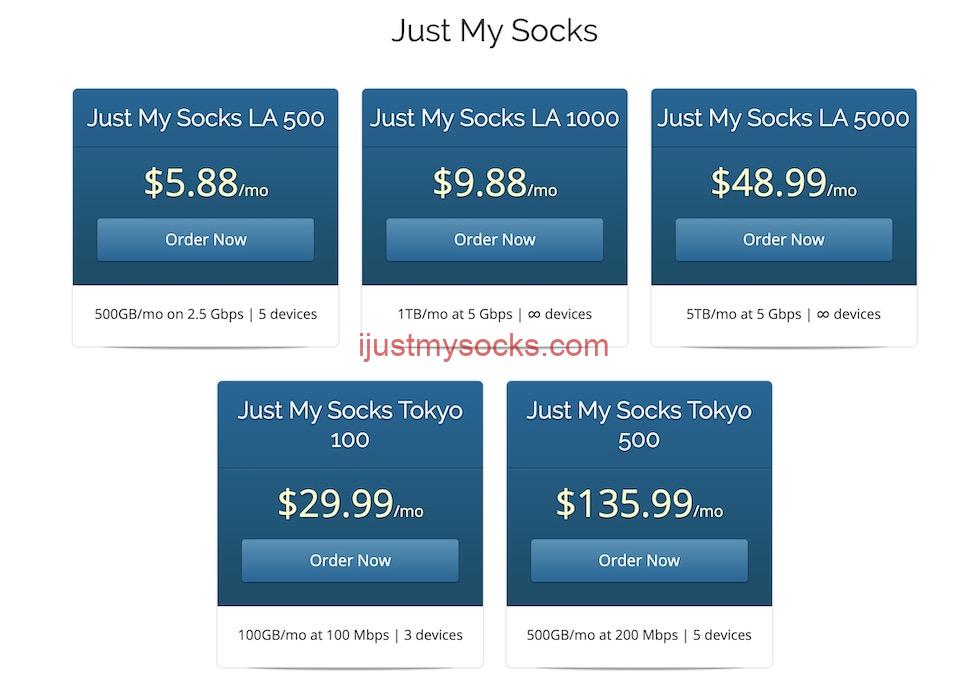 Just My Socks 日本套餐