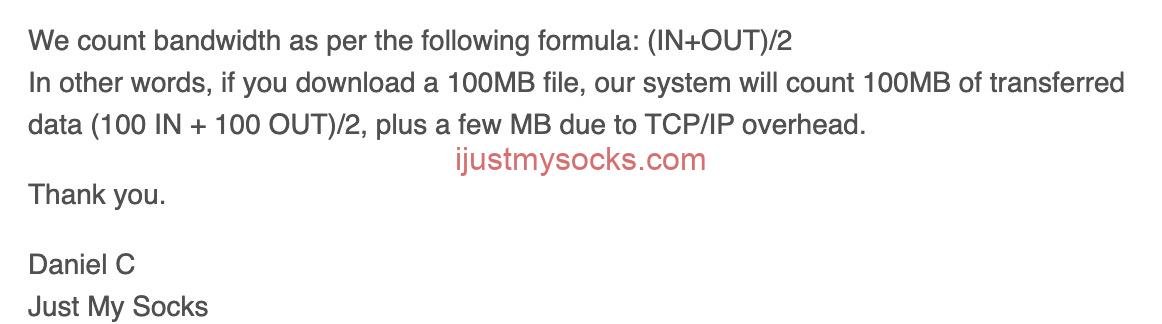 Just My Socks 流量计算方式