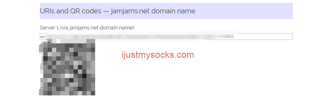 搬瓦工Just My Socks二维码和 ss 链接